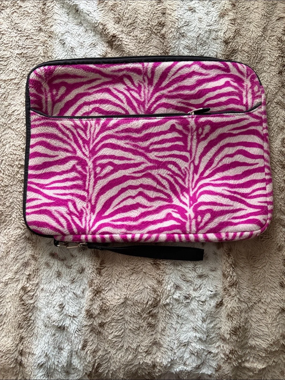 Pink Zebra Print Women's Tablet Sleeve Case